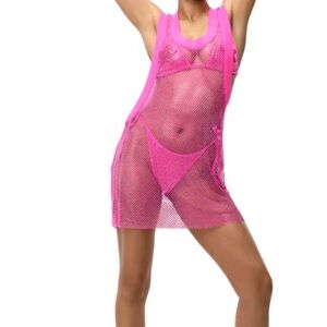 adidas Originals Triple Shock Pink Crystal Rhinestones Tank Top Beyonce IVY PARK